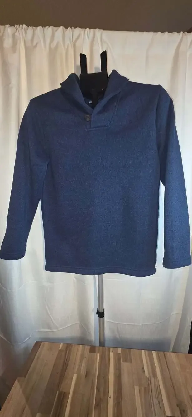 Old Navy Boys XL (14-16) Shawl-Collar Sweater-Fleece Pullover Blue
